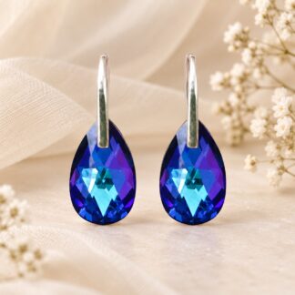 Swarovski Oorbellen Druppel Heliotrope 22mm