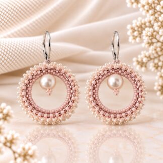 Oorbellen Handgemaakt Rondo Creamrose