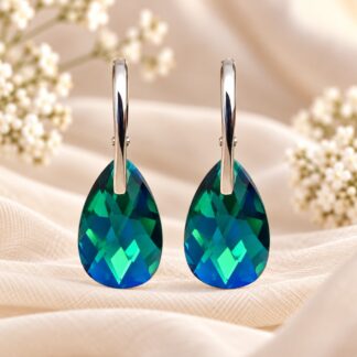 Swarovski Oorbellen Druppel Emerald 22mm