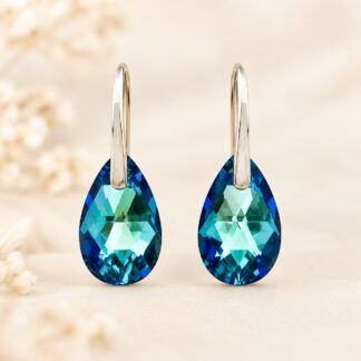 Swarovski Oorbellen Druppel Bermuda Blue 16mm