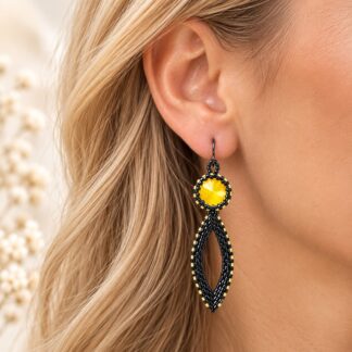 Handgemaakte Oorbellen “Yellow Opal”