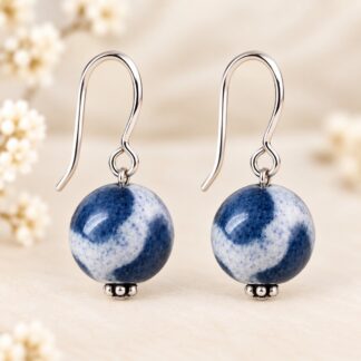 Kazuri Oorbellen Blue/Ice Blue