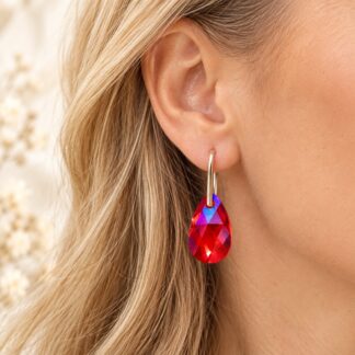 Swarovski Oorbellen Druppel Ligt Siam Astral Pink 16mm