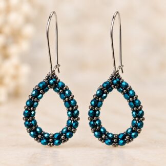 Handgemaakte Oorbellen Metal Turquoise/Metal Comet