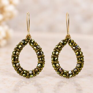 Handgemaakte Oorbellen Olivine/Magic Green