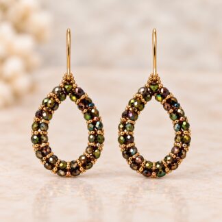 Handgemaakte Oorbellen Magic Green/Gold