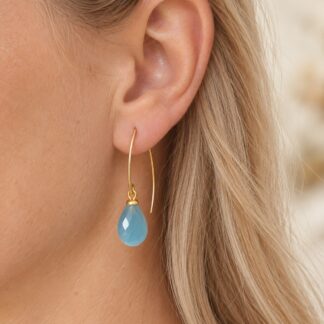 Handgemaakte Oorbellen Aquamarine druppel