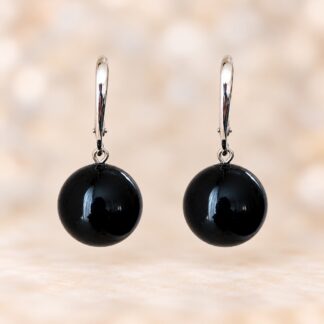 Handgemaakte Oorbellen Swarovski Parels Magic Black 14mm