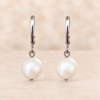 Handgemaakte Oorbellen Swarovski Parels Pearlescent White10mm