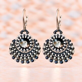 Handgemaakte Oorbellen Rivoli Silver Night