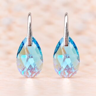 Swarovski Oorbellen Druppel Aquamarine Shimmer 22mm