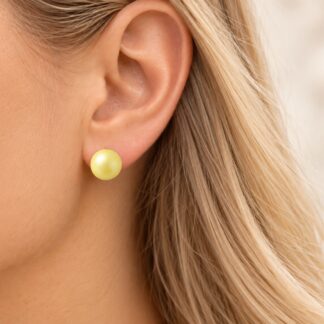 Handgemaakte Swarovski Oorstekers Pastel Yellow 10mm