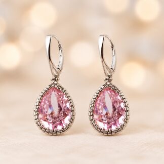 Handgemaakte Oorbellen Swarovski Light Rose Ignite