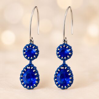 Handgemaakte Oorbellen Swarovski Majestic Blue