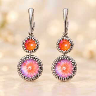 Handgemaakte Oorbellen Swarovski Orange Glow DeLite