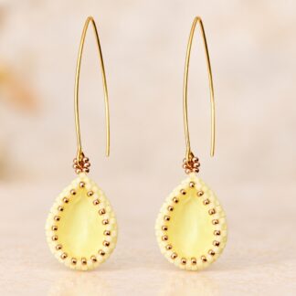 Handgemaakte Oorbellen Swarovski Powder Yellow