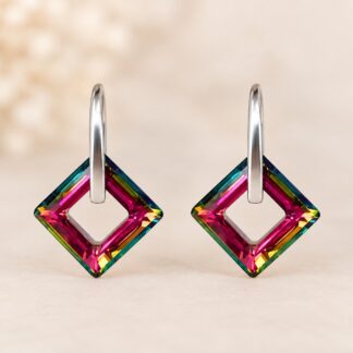 Oorbellen Swarovski Carré Vitrail Medium 14mm