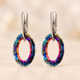 Swarovski Oorbellen Cosmic Oval Volcano 22mm
