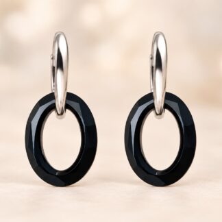Swarovski Oorbellen Cosmic Oval Jet 22mm