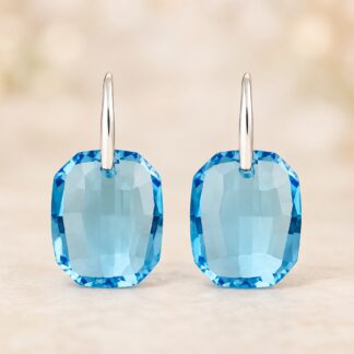 Swarovski Oorbellen Aquamarine 28mm