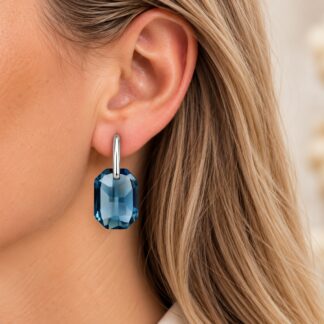 Swarovski Oorbellen Denim Blue 28mm