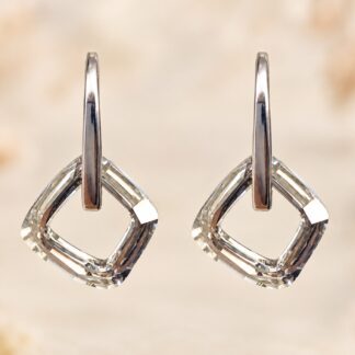 Oorbellen Swarovski Cosmic Square RingSilver Shade 14mm
