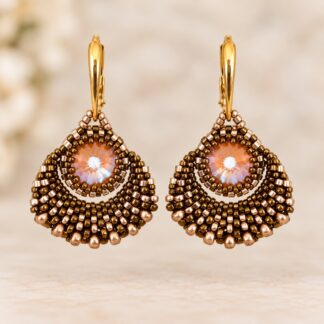 Handgemaakte Oorbellen Swarovski Rivoli Peach DeLite