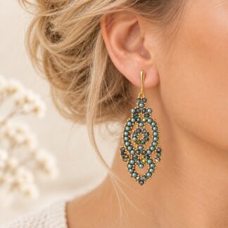 Handgemaakte Oorbellen Powder Green