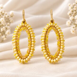 Handgemaakte Statement Oorbellen Pastel Yellow