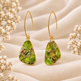 Handgemaakte Statement Oorbellen Mojave Green - 3