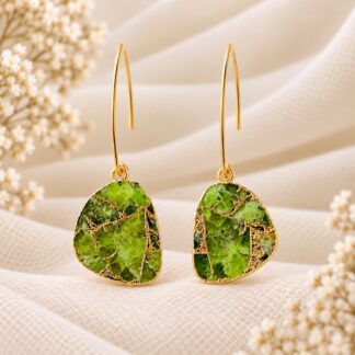 Handgemaakte Statement Oorbellen Mojave Green - 4