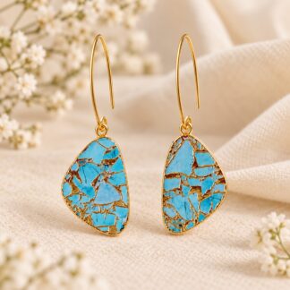 Handgemaakte Statement Oorbellen Mojave Turquoise - 1