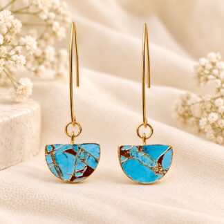 Handgemaakte Statement Oorbellen Mojave Turquoise - 4
