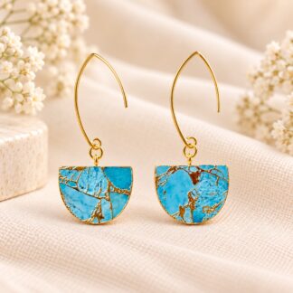 Handgemaakte Statement Oorbellen Mojave Turquoise - 7