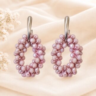 Handgemaakte Statement  Oorbellen Purple Ash
