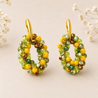 Handgemaakte Statement Oorbellen Yellow Multi