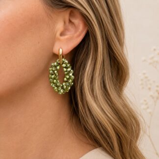 Handgemaakte Statement Oorbellen Lime