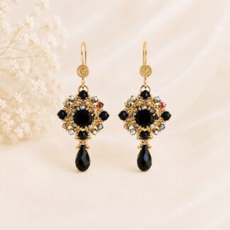 Handgemaakte Oorbellen Black/Vitrail