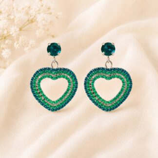 Handgemaakte Oorstekers Hartje Emerald