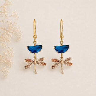 Oorbellen Handgemaakt Crystal - Libelle