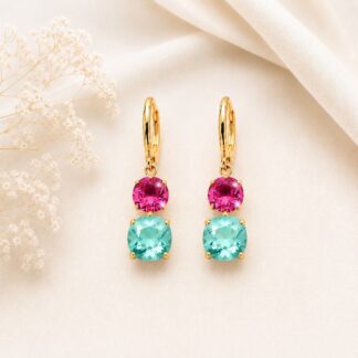 Swarovski Pacific Opal/Rose Leverback