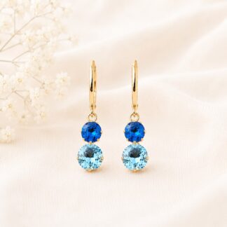 Swarovski Aquamarine/Bermuda Blue Leverback