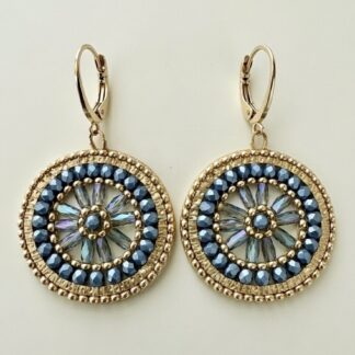 Handgemaakte Oorbellen Metallic Light Blue