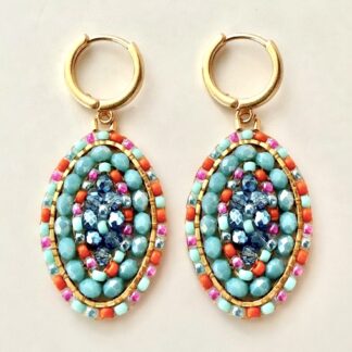 Handgemaakte Oorbellen Ovaal (klein) Turquoise