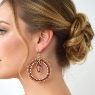 Handgemaakte Oorbellen Rondo Beige