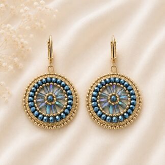 Handgemaakte Oorbellen Metallic Light Blue