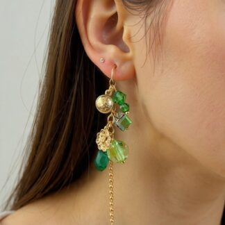 Handgemaakte Oorbellen Swarovski Elements Green