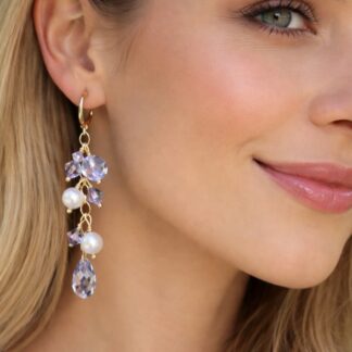 Handgemaakte Oorbellen Swarovski Elements Lilac/Provence Lavender