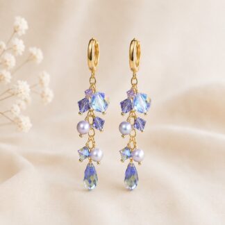 Handgemaakte Oorbellen Swarovski Elements Lilac/Provence Lavender