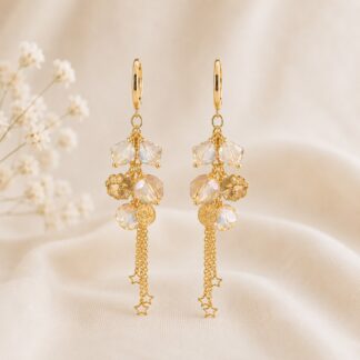 Handgemaakte Oorbellen Swarovski Elements Golden Shadow/Brandy
